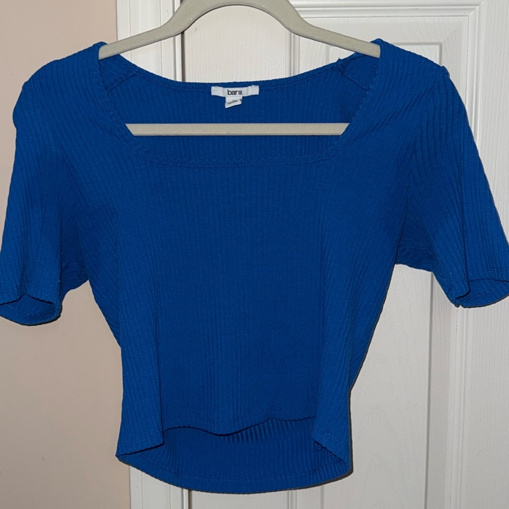 Bar III Royal Blue Ribbed Crop Top